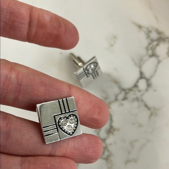Silver Heart Cufflinks - Picture 2 of 5